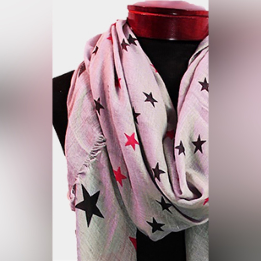 Women's Scarf - Pink and Gray - Picture 2 of 2